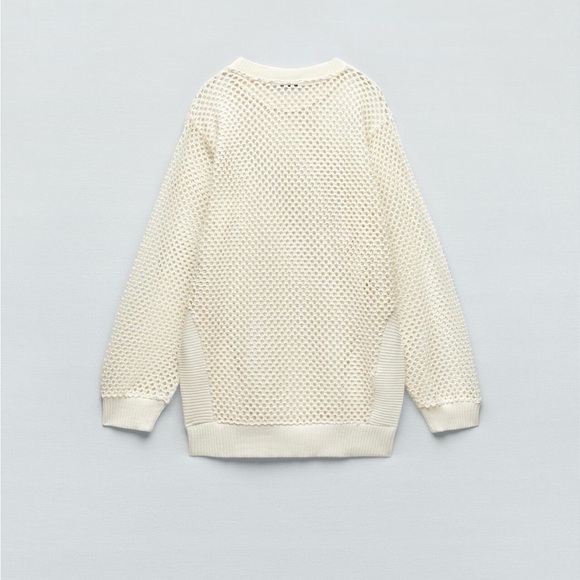 Zara asymmetrical Mesh sweater sz large NwOt - Picture 4 of 4